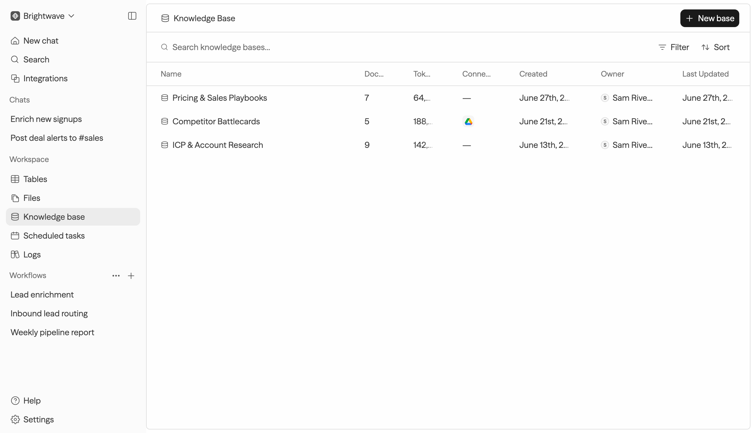 Ame context and knowledge interface